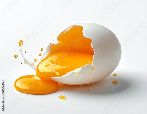 Golden yolk fried egg with crispy edges isolated