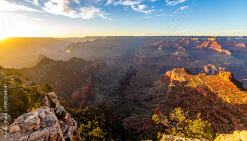 Exploring geological layers of the grand canyon under the midday sun a landscape photography perspective