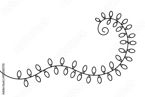 A simple line drawing of a string of decorative holiday lights