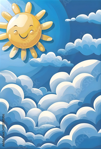 landscape with blue sky