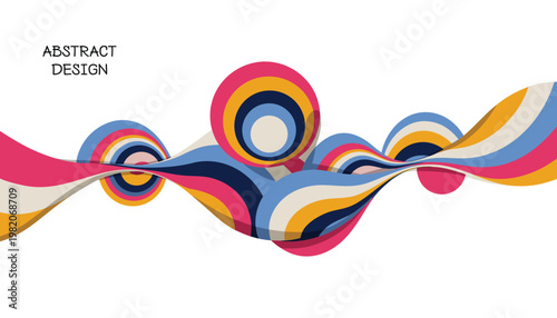 Abstract colorful background with circles abstract Modern Flat Illustration Set with Dynamic Waves, Urban Lifestyle and Colorful Creative Design	