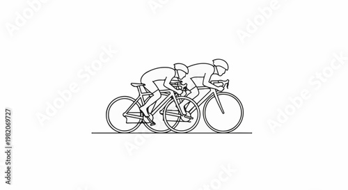 Two cyclists in racing formation, one close behind the other
