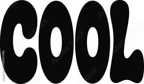 Black bubble letters spelling the word "cool text vector illustration EPS PNG file