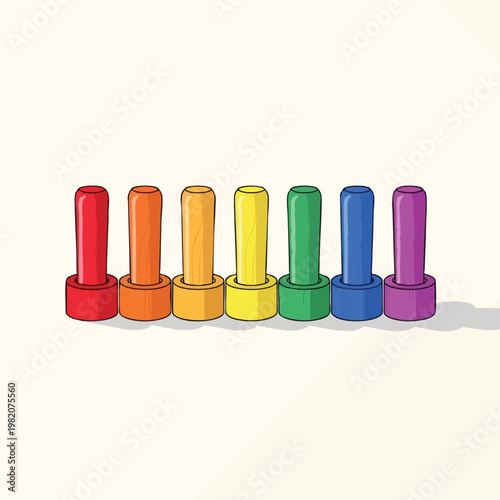 Colorful Plastic Pegs for Crafting and Educational Activities