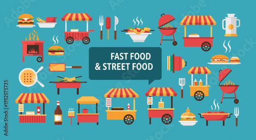 Vibrant illustration of a crepe stand, suggesting quality inspection, delicious food, and small business success. Great for food blogs, marketing mate