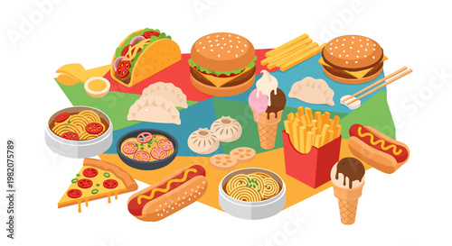A cheerful illustration of a pizza slice and bowl of toppings, perfect for marketing materials or adding a playful touch to your website.