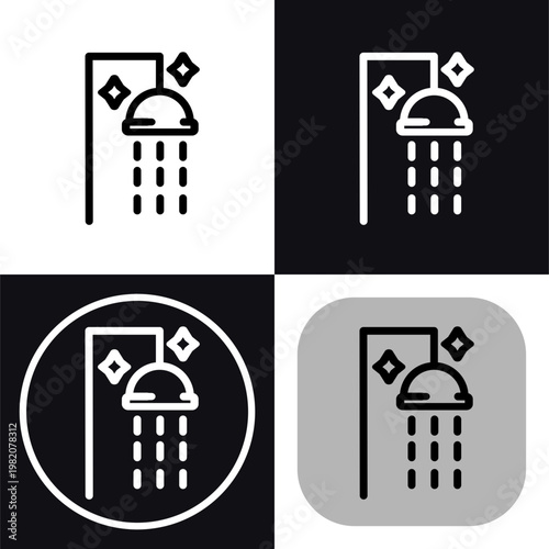 Shower icon symbol - Shower to get clean vector illustration.