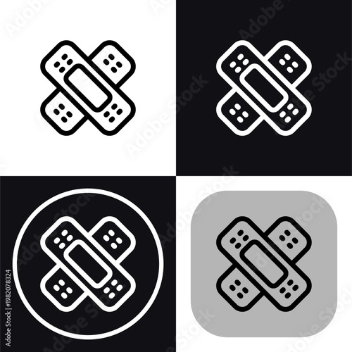 Wound plaster icon symbol - First aid Wound plaster vector illustration.