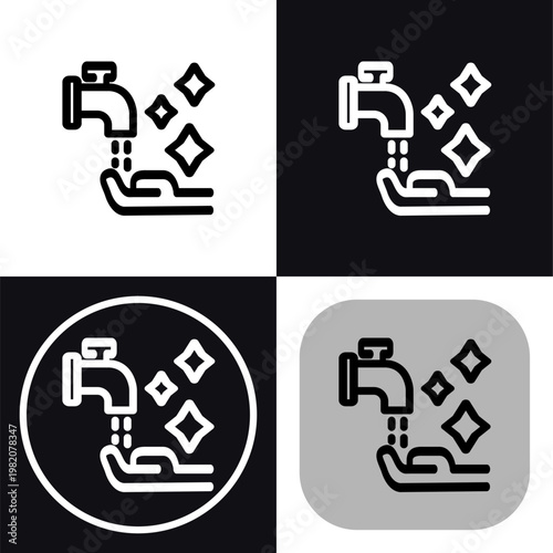 Wash hands icon symbol - Washing hands clean vector illustration.