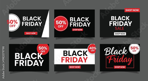 Black Friday, sale, discount, shopping, vector icons