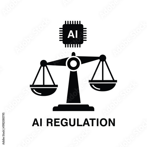 A visual representation depicts the balance between artificial intelligence and the growing need for its responsible regulation high quality professional