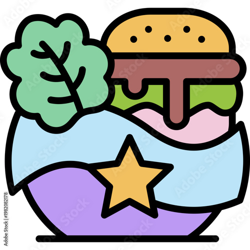 Superfoods lineal color icon