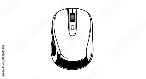 Monochrome Computer Mouse Illustration