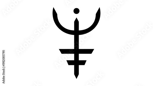 Black occult sigil symbol vector illustration for mystical and esoteric design projects