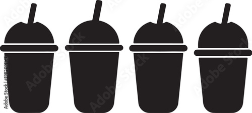 Isolated ice cream cone icon and vector plastic cup container with a green recycle lid object on white