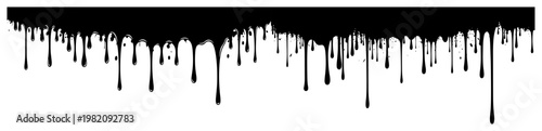 Black paint drips and ink splatters on top edge horizontal border grunge style