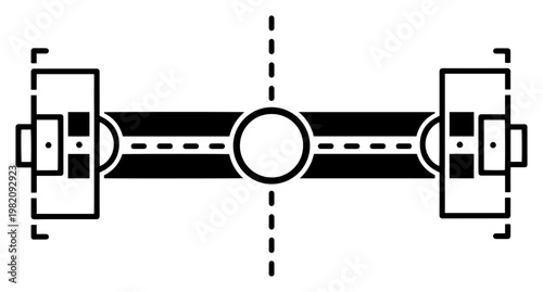 Soccer field pitch layout top view in minimalist schematic style
