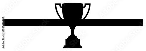 Winner trophy cup silhouette with horizontal bar in minimalist graphic style