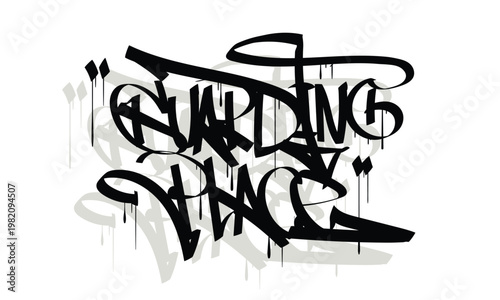 GUARDING PLACE graffiti tag style design
