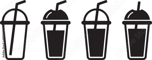 Isolated vector illustration of a set of different tools including a pencil and a recycling bin icon for plastic and paper waste management