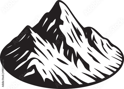 Mountain range vector illustration peak silhouette for outdoor adventure hiking and camping tourism