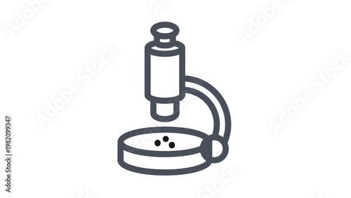 Canvastavla Microscope vector icon illustration for scientific research, laboratory analysis, and medical diagnostics