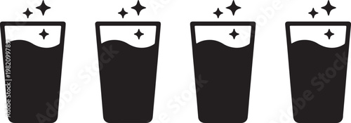 Vector illustration of a set of human figures, body parts, and heads isolated on white near a disposable coffee cup with a brown lid and hot latte liquid