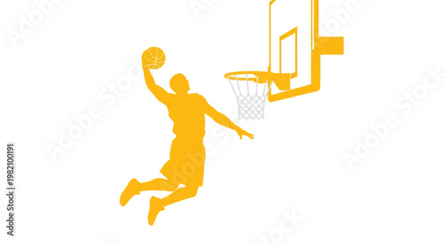 Basketball Player Dunking Silhouette - Dynamic Sports Action