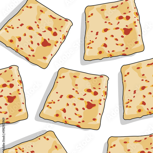 delicious Savory kebab skins stacked on white background 