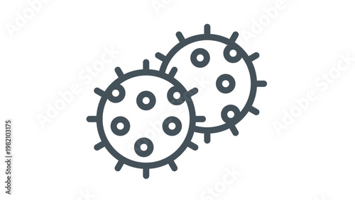 Obraz na plátně Pair of Microscopic Spherical Pathogens with Spike Proteins and Surface Pores —