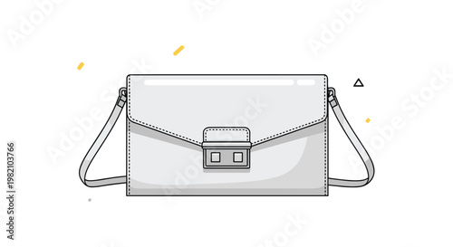 Elegant white leather clutch handbag with a metal clasp and a thin strap isolated against a simple white background.