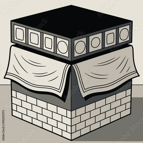 Illustration of the kaaba in mecca islamic holy site religious architecture building pilgrimage illustration religion tradition