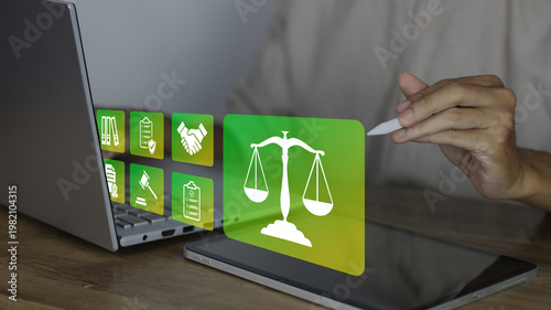 Bild auf Leinwand Legal and governance concept using digital tools