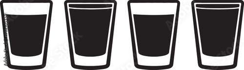 Isolated vector illustration of an empty black and white plastic bottle with a lid and a disposable paper coffee cup icon for waste recycle