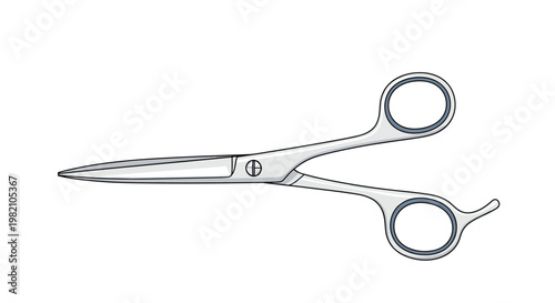 High quality professional hair cutting scissors isolated on a white background for beauty salon and grooming services.
