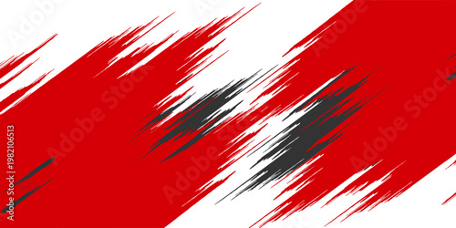 black red dragon decal brush fire volcano lava sakura Asia Japan anime style illustration sporty background banner, vector