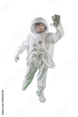 Wallpaper Mural Male astronaut in white space suit standing isolated background full length Torontodigital.ca