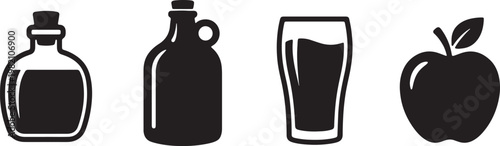 Vector illustration of a set of tools featuring a wine bottle and opener isolated on white background with a red drink glass for restaurant celebration