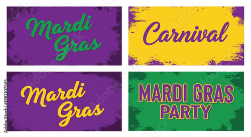 Mardi Gras, Carnival, Party, Labels, Icons