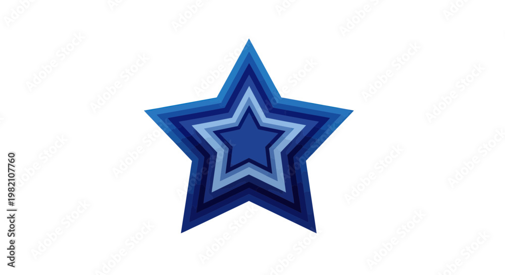 Fototapeta premium Layered Blue Star Graphic