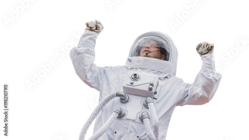 Wallpaper Mural Male astronaut in white space suit standing isolated background full length Torontodigital.ca