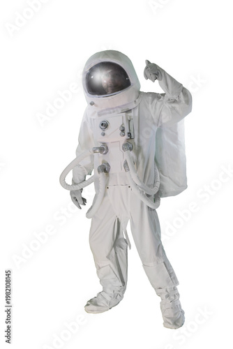 Wallpaper Mural Male astronaut in white space suit standing isolated background full length Torontodigital.ca