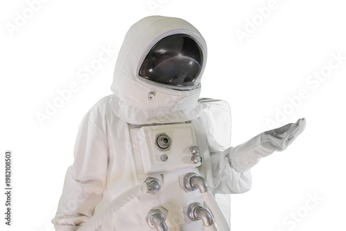 Wallpaper Mural Male astronaut in white space suit standing isolated background full length Torontodigital.ca