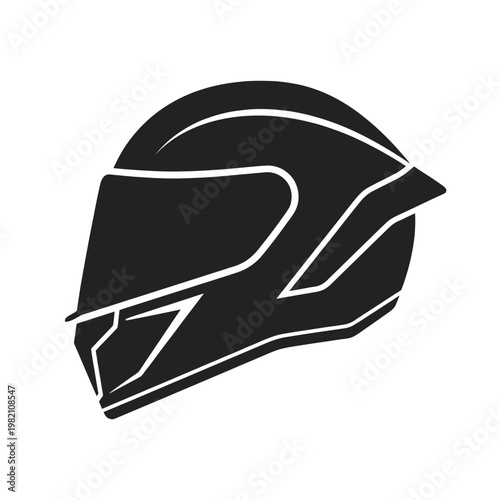 Motorcycle helmet icon silhouette