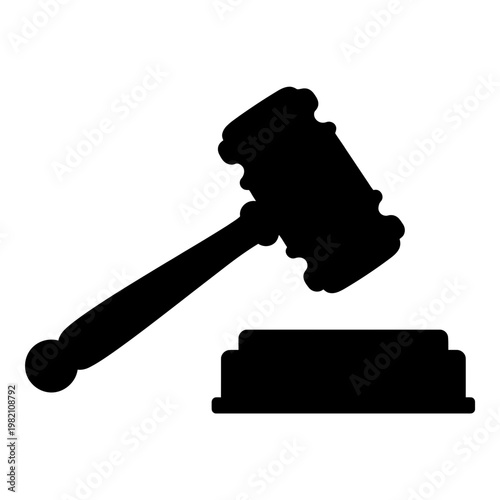Gavel Silhouette Icon Symbolizing Justice and Law