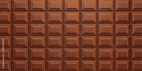 Delicious dark and milk chocolate bar blocks in a seamless pattern vector illustration featuring tasty brown cocoa squares for a sweet dessert gourmet food wallpaper
