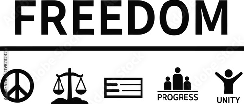 Freedom a visual representation of peace justice and unity