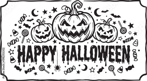 Halloween, Happy Halloween, Pumpkin, Jack-o-lantern, Vector Icons