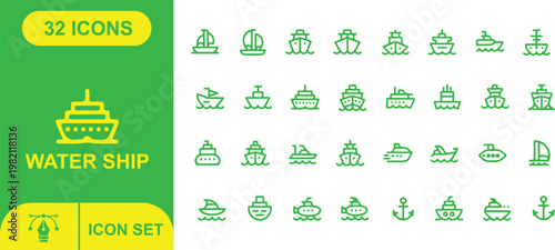 Vector illustration set of abstract eco background icons featuring green leaves trees and recycling symbols for environmental nature design