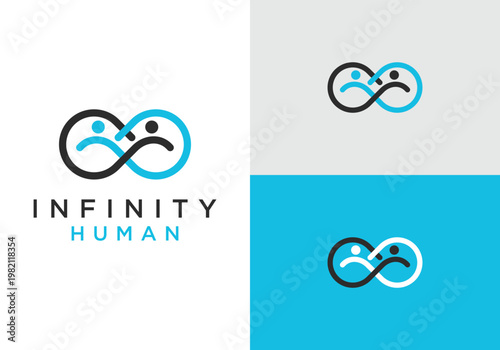 Infinity Human Logo Design Symbolizing Connection and Collaboration.